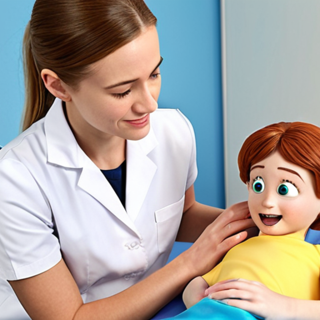 **A compassionate occupational therapist engaging with a young patient, creating a comfortable atmosphere. Focus on building trust by asking about the child's favorite cartoon character.**