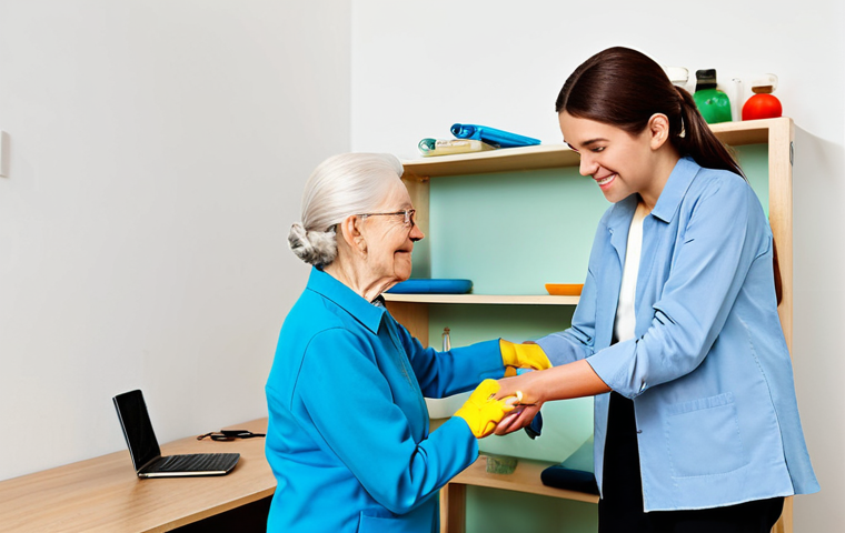 작업치료사의 최신 재활 연구 사례 - Telehealth Occupational Therapy Session**

"A professional occupational therapist, fully clothed in ...