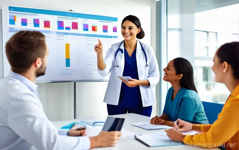 작업치료사의 환자 피드백 개선 사례 - **Prompt 2: Patient Using Digital Feedback Kiosk in a Modern Clinic**
    "A clean, brightly lit wai...