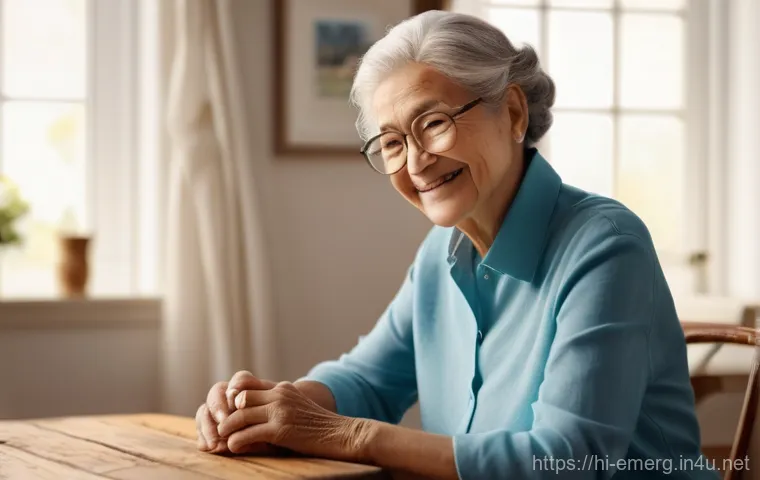 작업치료사의 치료 기술 성공 사례 연구 - **Prompt:** An elderly individual, around 70-80 years old, with a kind and determined expression, is...