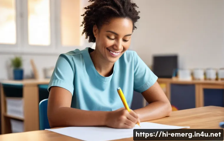 작업치료사와 신경 재활 치료 - **Prompt:** "A brightly lit, modern occupational therapy room. A young adult, around 25-30 years old...