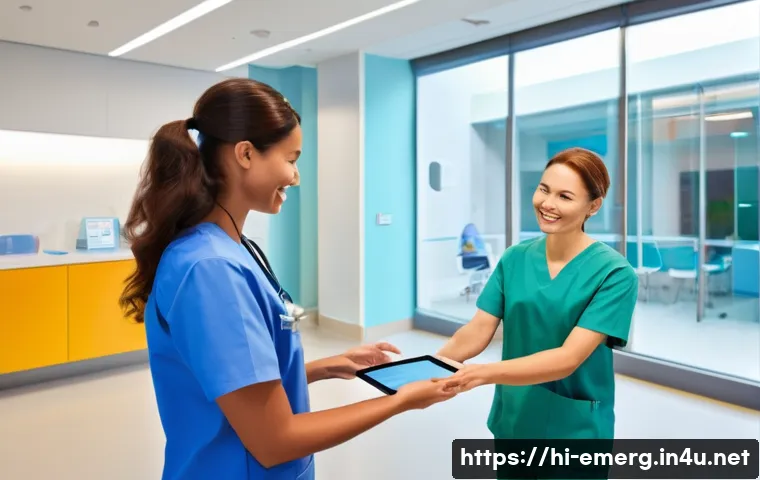 작업치료사의 클리닉 관리 팁 - **Prompt 1: Modern Clinic & Digital Accessibility**
    "A brightly lit, modern occupational therapy...