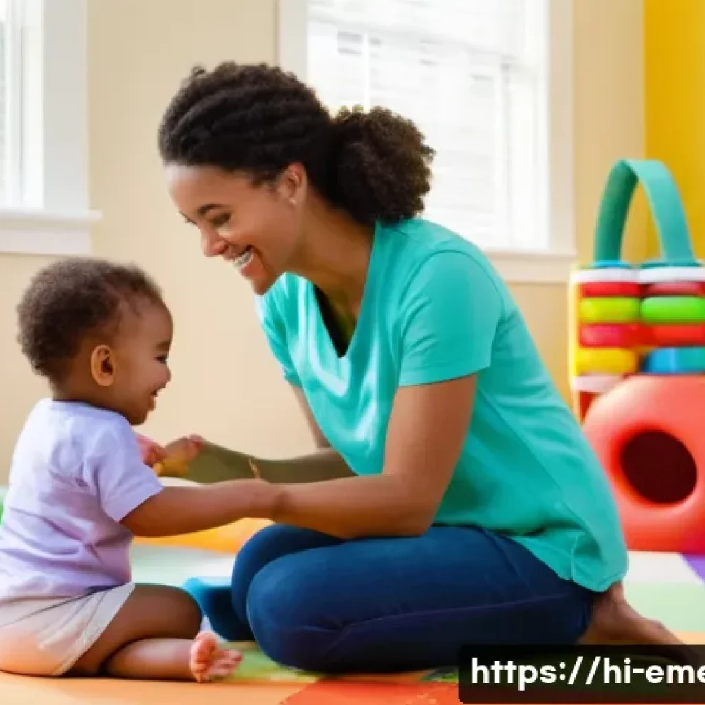 작업치료사의 전문성 향상 훈련 - **Play-Based Pediatric Occupational Therapy Session**
    A heartwarming and brightly lit scene insi...